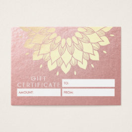 YGA Studio-gåvsintyg Guld Mandala Flowers Visitkort