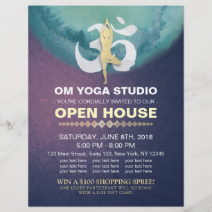 YGA Studio Open House Meditation Pose & OM Symbol Reklamblad