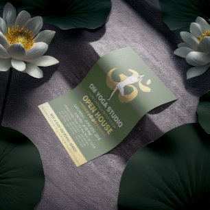 YGA Studio Open House Meditation Pose & OM Symbol Reklamblad