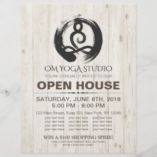 YGA Studio Open House Meditation Pose Zen Symbol Reklamblad