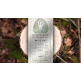 YGA Studio Pris List Meditation Pose Bodhi Löv Reklamkort