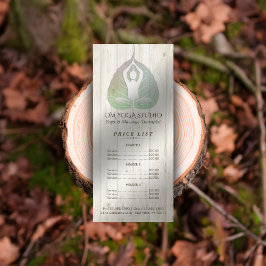 YGA Studio Pris List Meditation Pose Bodhi Löv Reklamkort