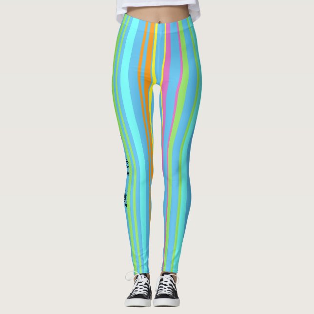 YGGA Colorful Rand Mönster Leging Leggings (Framsida)