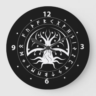 Yggdrasil Circle kör väggskåp Stor Klocka