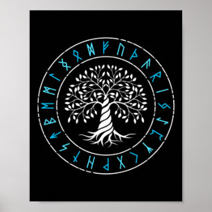 Yggdrasil Livets Träd Viking Runor Nordisk Mytolog Poster