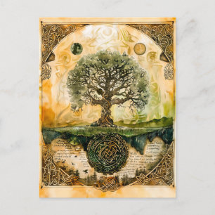 Yggdrasil Norse Livets träd Helg Vykort
