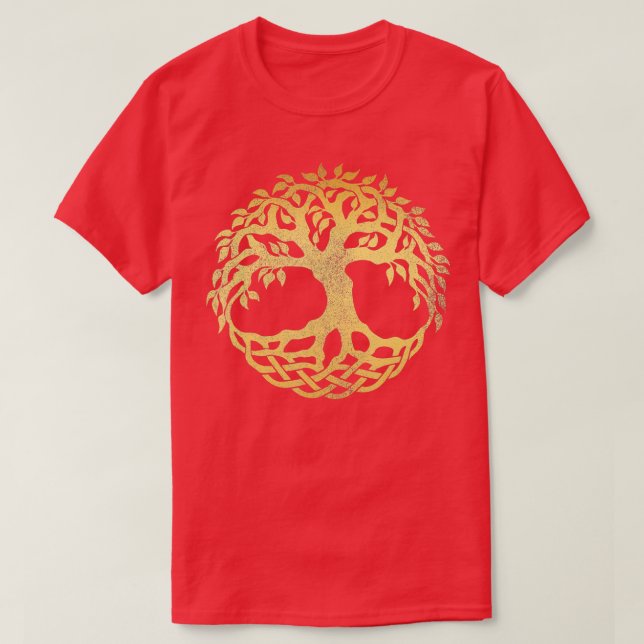 Yggdrasil the Norse ree of Life Viking Rune T Shirt (Design framsida)