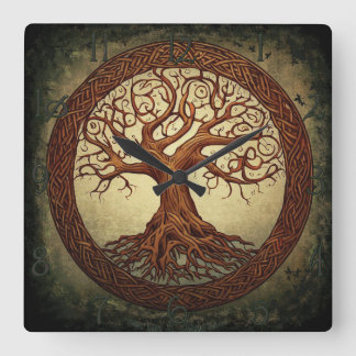 Yggdrasil, Träd Fyrkantig Klocka