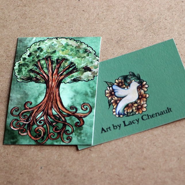 Yggdrasil Träd Norse Mythology Watercolor Card Anteckningskort (Skapare uppladdad)