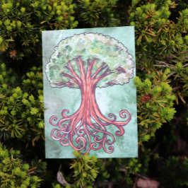 Yggdrasil Träd Norse Mythology Watercolor Card Kort