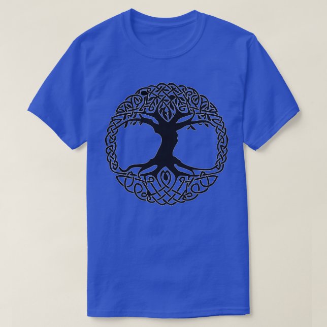 Yggdrasil Viking Livets träd BampW T Shirt (Design framsida)