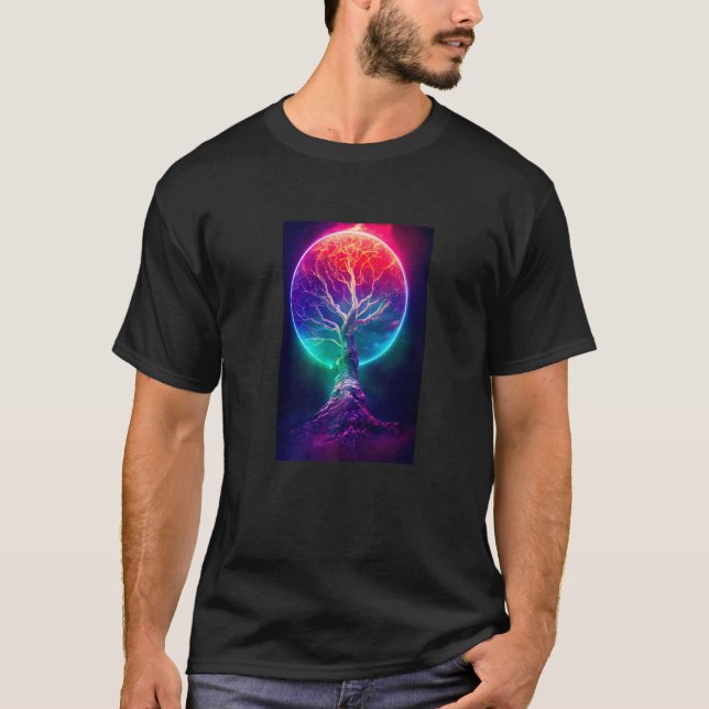 Yggdrasil World Livets träd Viking Celtric Unique T Shirt (Framsida)