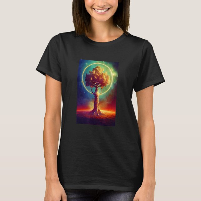 Yggdrasil World Livets träd Viking Celtric Unique T Shirt (Framsida)