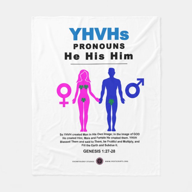 YHVH's Pronouns Fleecefilt (Framsidan)