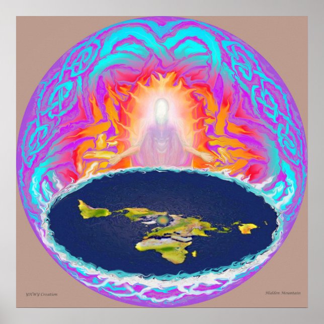 YHWH Creation-originalmålning ~ Gömt berg Poster (Framsidan)