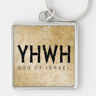 YHWH Jehovah Fyrkantig Silverfärgad Nyckelring