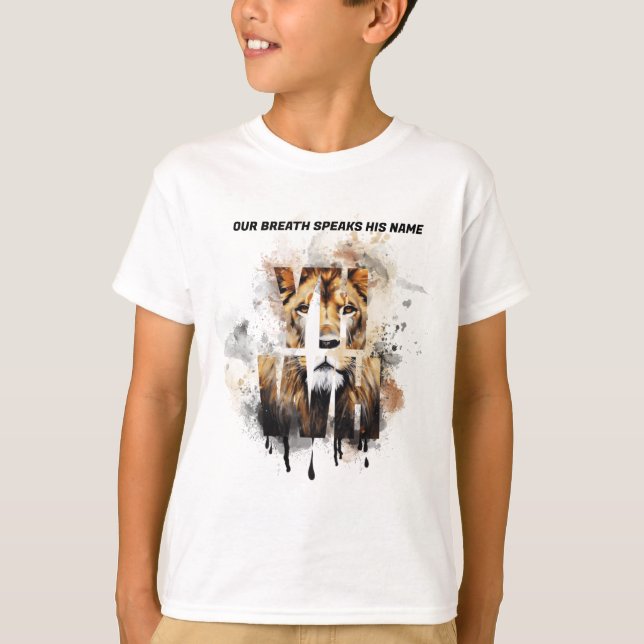 YHWH Lion Christian T-Shirt (Framsida)