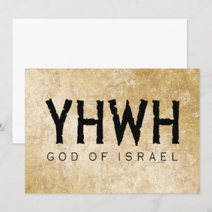 YHWH (Yahweh, Jehovah) Gud Israel Tetragrammaton Kort