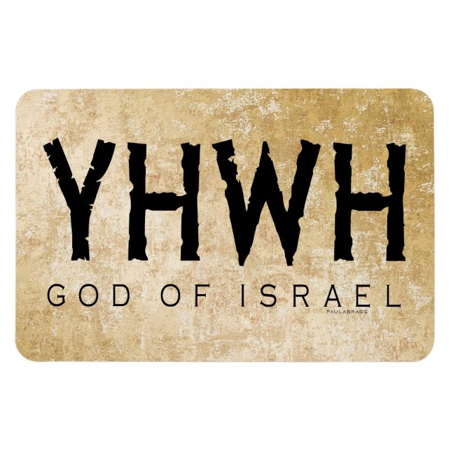 YHWH (Yahweh, Jehovah) Gud Israel Tetragrammaton Magnet (Horisontell)