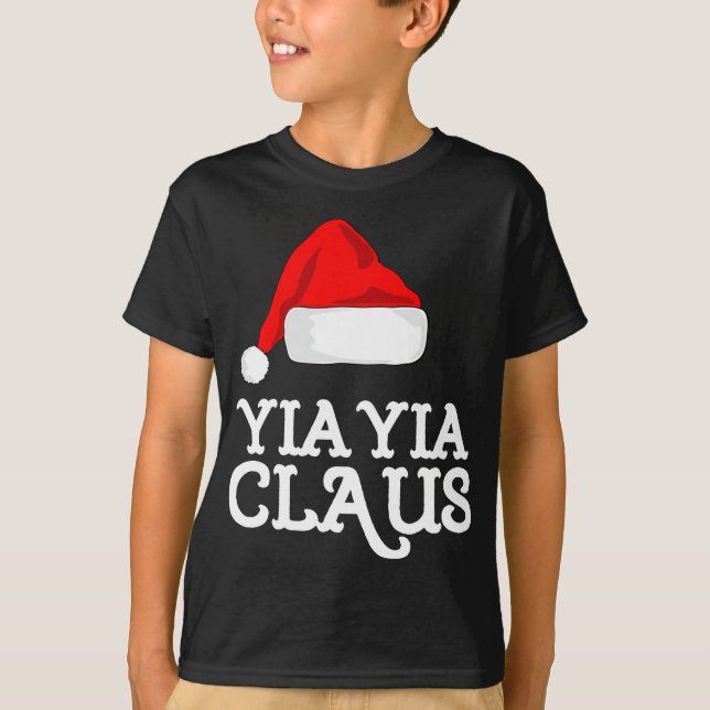 Yia-Yia Claus jul Hat Pj Group Matching Paja T Shirt (Framsida)