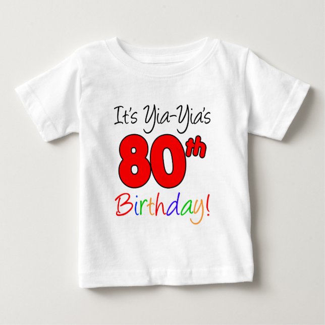 Yia-Yias 80:e födelsedag T-shirt (Framsida)