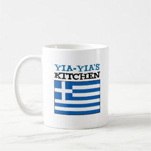 Yia-Yias kök - Greklands flagga Kaffemugg