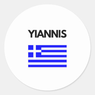 Yiannis Grekiska Namn med grekisk Flagga Runt Klistermärke