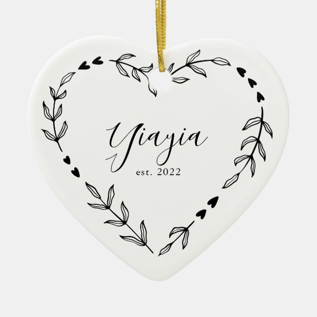 Yiayia År Etab. Jul Keramisk Prydnad Julgransprydnad Keramik (Framsidan)