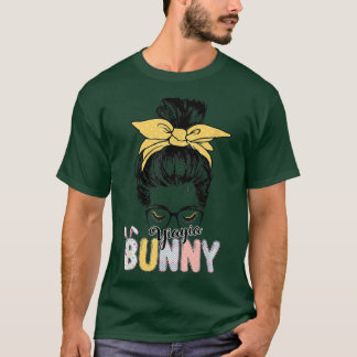 Yiayia Bunny Messy Bun Påsk Day Family Apparel  T Shirt