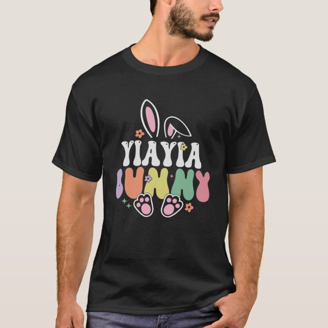 Yiayia Bunny Women Easter Day Rabbit Grandma Famil T Shirt (Framsida)