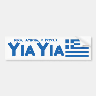 YIAYIA Grekiska Flagga Bumper Sticker (Personlig) Bildekal