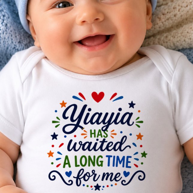 Yiayia Har Väntat Länge Baby Bodysuit T Shirt (Skapare uppladdad)