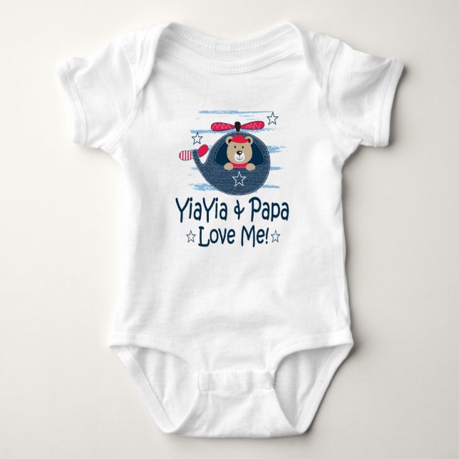 YiaYia och Pappa Grandson Bear T Shirt (Framsida)