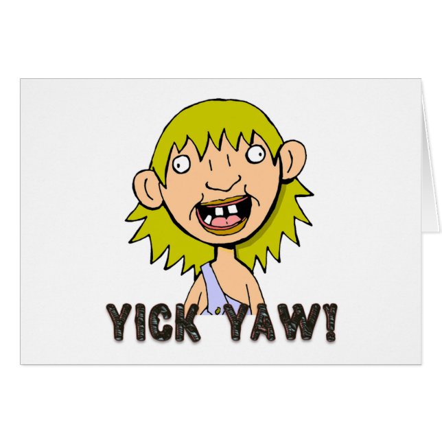 Yick gir! hälsningskort (Framsidan Horizontal)