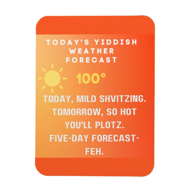 Yiddish Weather Forecast  Magnet (Vertikal)
