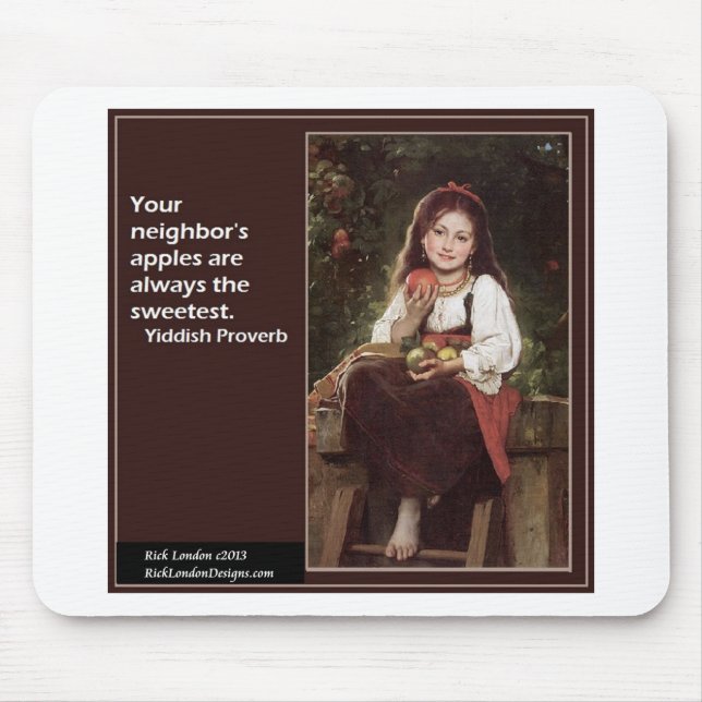 Yiddistisk saltning av äpplen och grafik musmatta (Framsidan)
