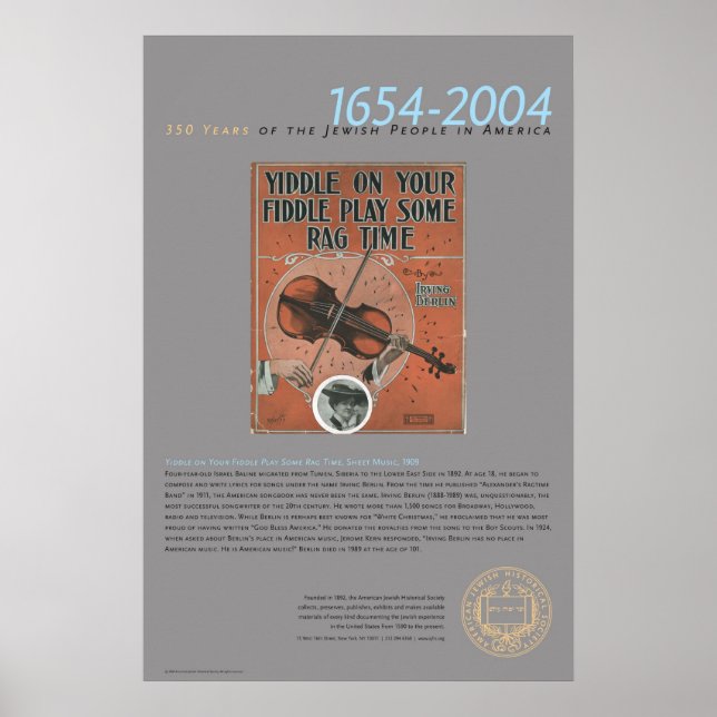 Yiddle on Your Fiddle, Lakan Music, 1909 Poster (Framsidan)