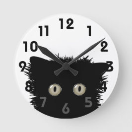 Yikes Black Cat Clock Rund Klocka