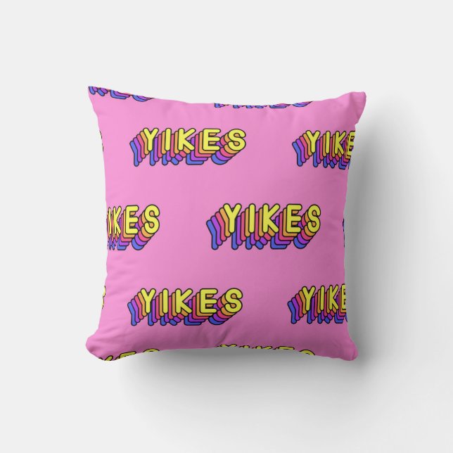 Yikes Ord: Rosa Vintage Tapet. Kudde (Framsida)