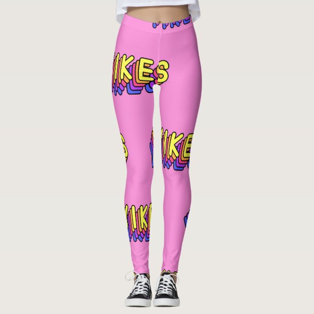 Yikes Ord: Rosa Vintage Tapet. Leggings (Framsida)