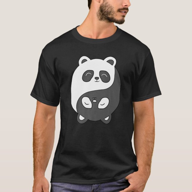 Yin and Yang Bear Predator Koala Meditation Acro H T Shirt (Framsida)