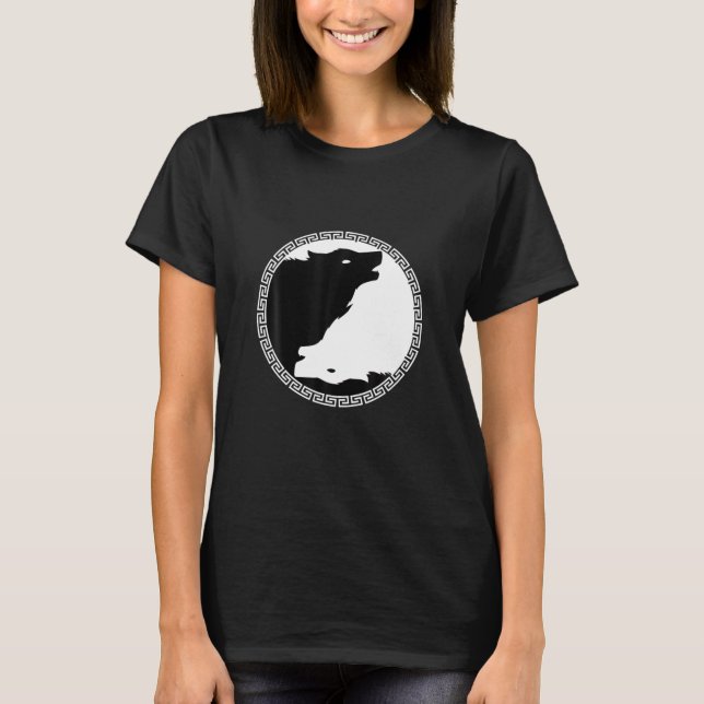 Yin and Yang Dangerous Vargs Animals Vild Art Gift T Shirt (Framsida)