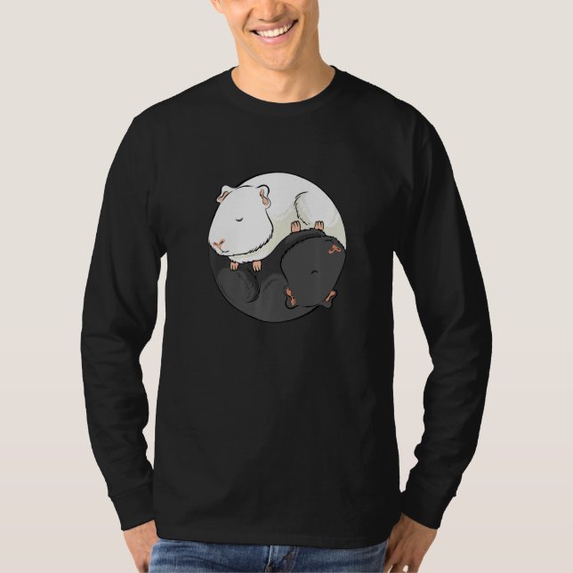 Yin and Yang Guinea Pig Opposites for Guinea Pig T Shirt (Framsida)