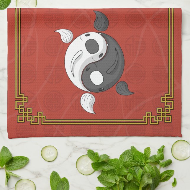 Yin and Yang the Koi Kitchen Towel Kökshandduk (Vikta)