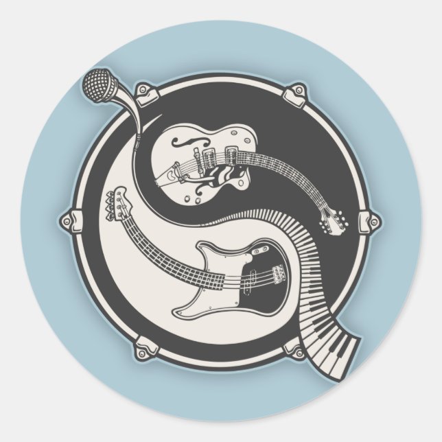 Yin Band Runt Klistermärke (Framsida)