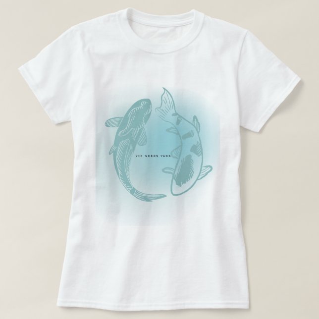 Yin behöver Yang – Koi-balans T Shirt (Design framsida)