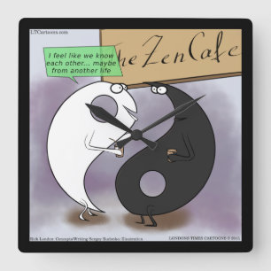 Yin Meets Yang Funny Rick London Wall Clock Fyrkantig Klocka