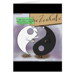 Yin Meets Yang Zen Funny Hälsningskort
