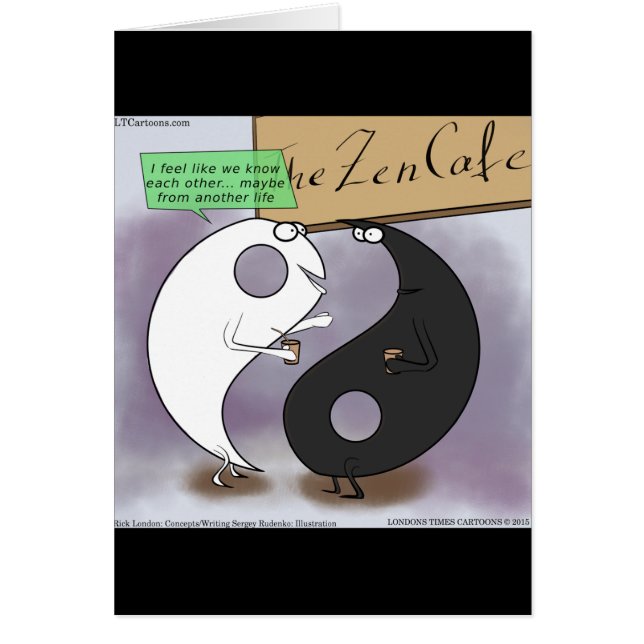 Yin Meets Yang Zen Funny Hälsningskort (Framsidan)