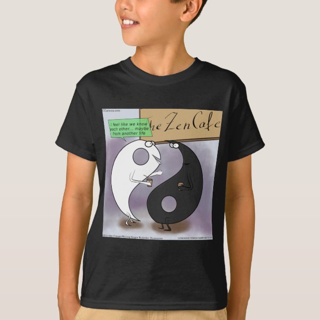 Yin Meets Yang Zen Funny Tee Shirt (Framsida)